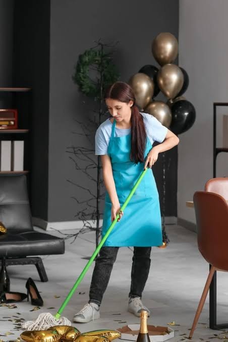 Professional cleaning crew