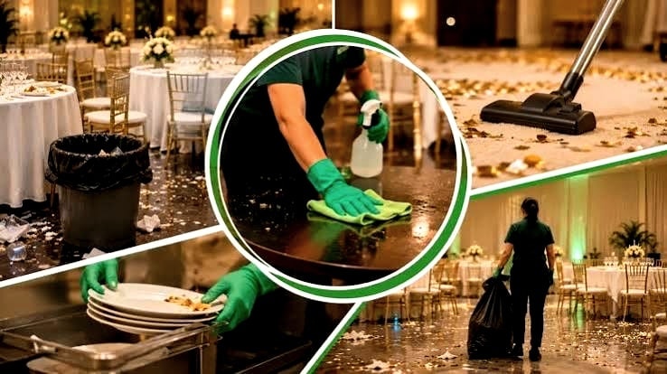 Venue Reset team in action at event cleanup